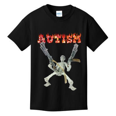 Funny Design Autism Skeleton Kids T-Shirt