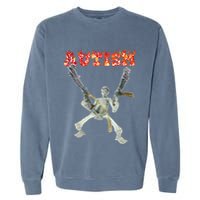 Funny Design Autism Skeleton Garment-Dyed Sweatshirt