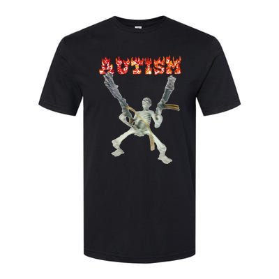 Funny Design Autism Skeleton Softstyle CVC T-Shirt