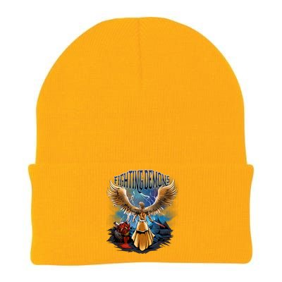 Fighting Demons Angel In Action Knit Cap Winter Beanie