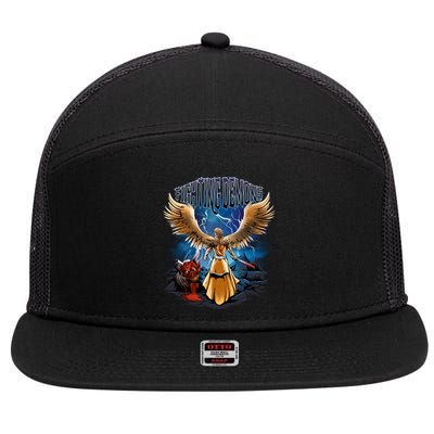 Fighting Demons Angel In Action 7 Panel Mesh Trucker Snapback Hat