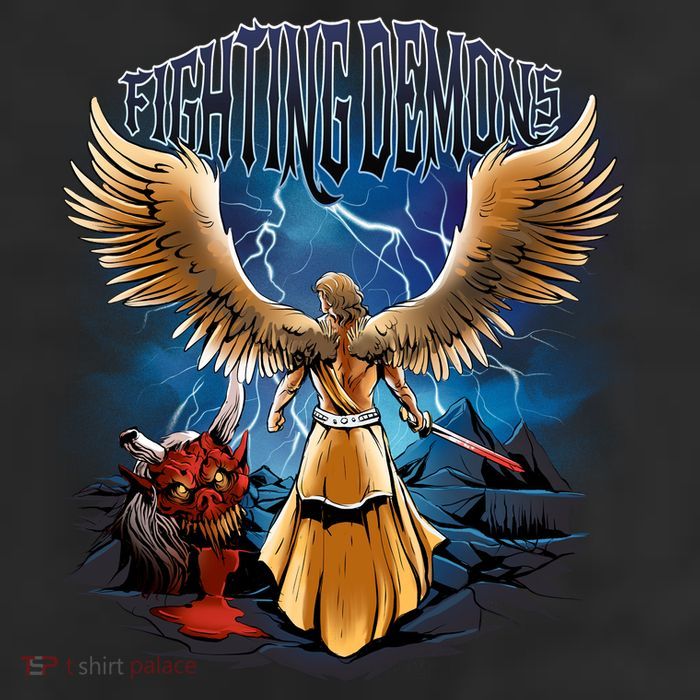 Fighting Demons Angel In Action 11oz C Handle Ceramic Mug