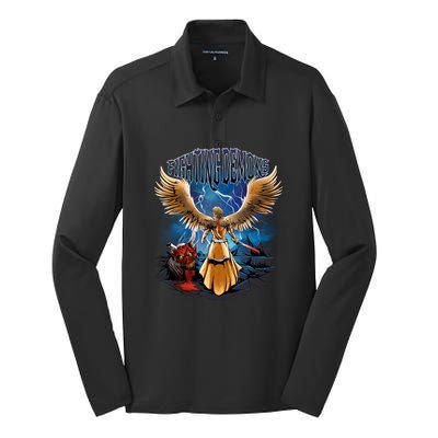 Fighting Demons Angel In Action Silk Touch Performance Long Sleeve Polo