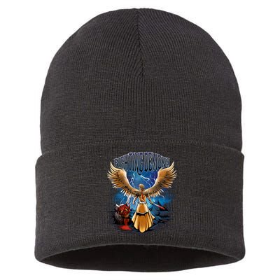 Fighting Demons Angel In Action Sustainable Knit Beanie