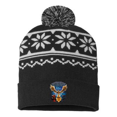 Fighting Demons Angel In Action USA-Made Snowflake Beanie