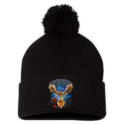 Fighting Demons Angel In Action Pom Pom 12in Knit Beanie
