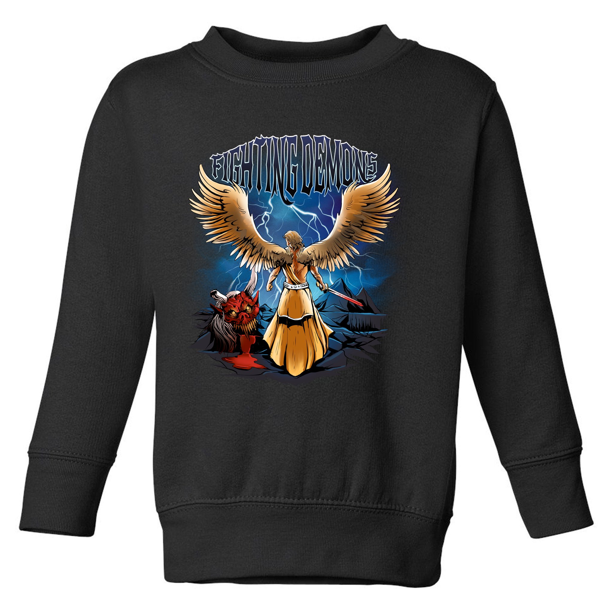 Fighting Demons Angel In Action Toddler Sweatshirt