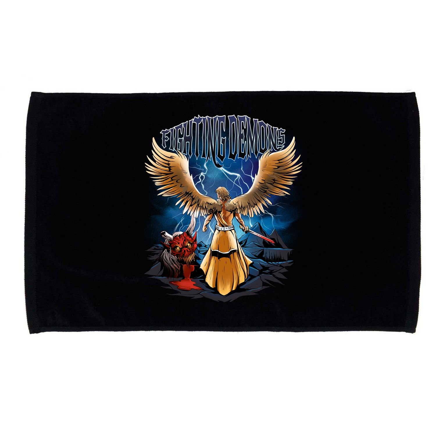 Fighting Demons Angel In Action Microfiber Hand Towel