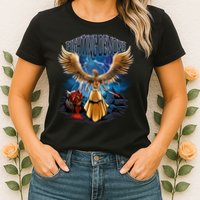 Fighting Demons Angel In Action Womens T-Shirt