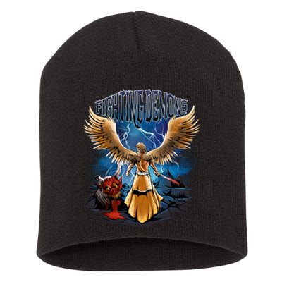 Fighting Demons Angel In Action Short Acrylic Beanie