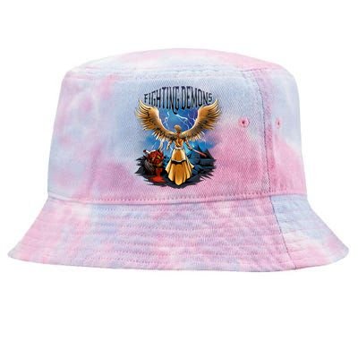 Fighting Demons Angel In Action Tie-Dyed Bucket Hat