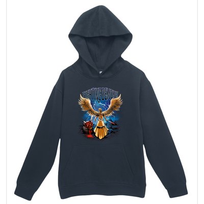 Fighting Demons Angel In Action Urban Pullover Hoodie