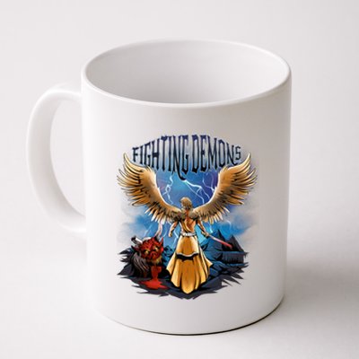 Fighting Demons Angel In Action Coffee Mug