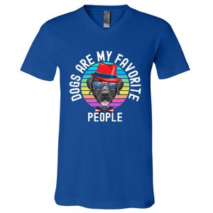 Funny Dogs Are My Favorite People Gift V-Neck T-Shirt