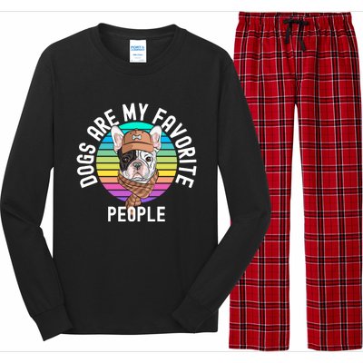 Funny Dogs Are My Favorite People Gift Long Sleeve Pajama Set