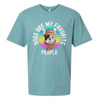 Funny Dogs Are My Favorite People Gift Sueded Cloud Jersey T-Shirt