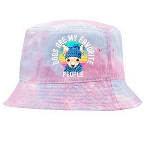 Funny Dogs Are My Favorite People Great Gift Tie-Dyed Bucket Hat