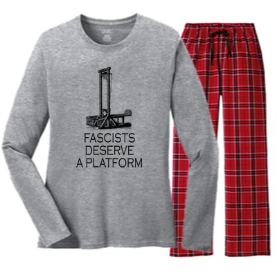 Fascists Deserve A Platform Women's Long Sleeve Flannel Pajama Set 