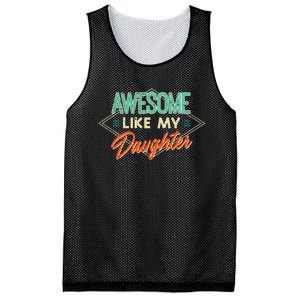 Fathers Day Awesome Like My Daughter Funny Dad Daddy Papa Mesh Reversible Basketball Jersey Tank