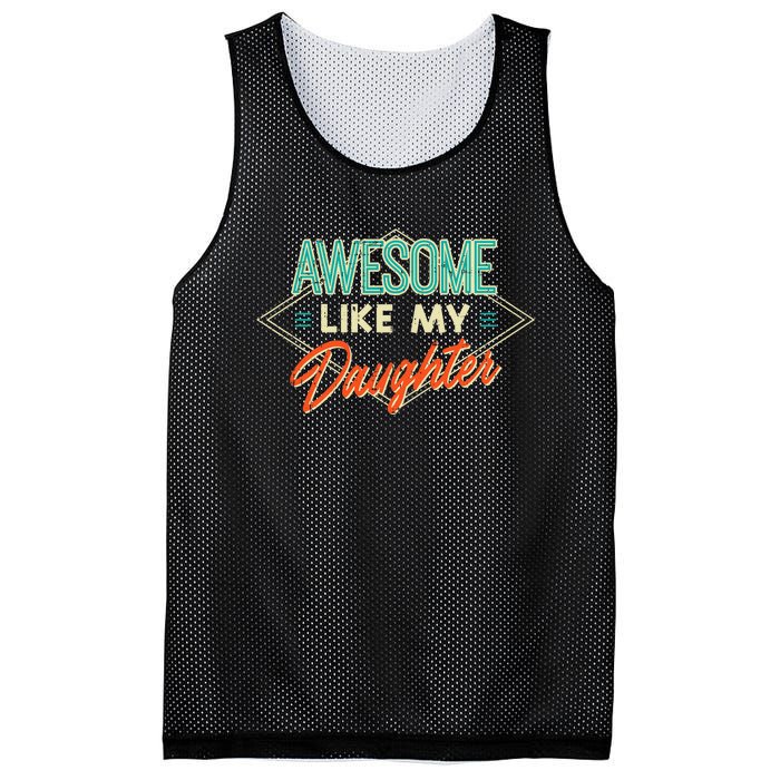 Fathers Day Awesome Like My Daughter Funny Dad Daddy Papa Mesh Reversible Basketball Jersey Tank