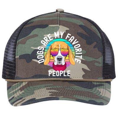 Funny Dogs Are My Favorite People Cool Gift Retro Rope Trucker Hat Cap