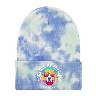 Funny Dogs Are My Favorite People Cool Gift Tie Dye 12in Knit Beanie