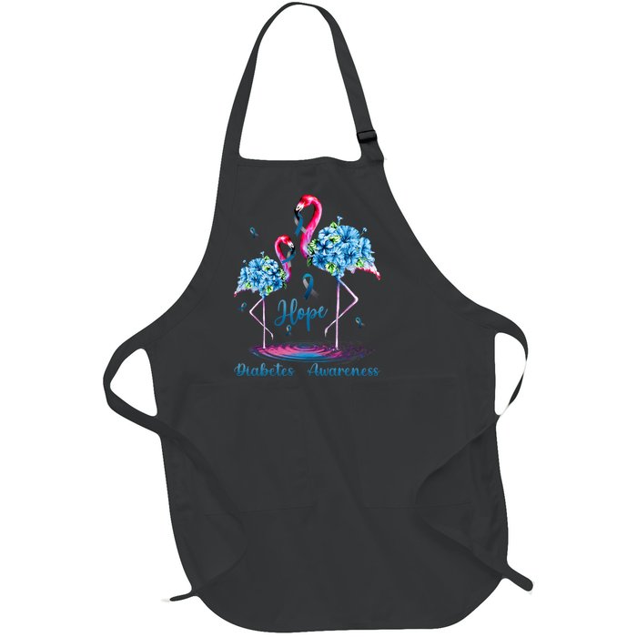 Flamingo Diabetes Awareness Full-Length Apron With Pockets