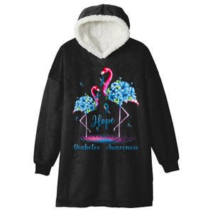 Flamingo Diabetes Awareness Hooded Wearable Blanket