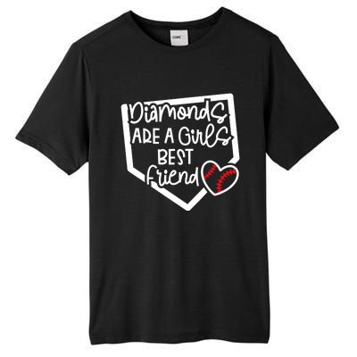 Funny Diamonds Are A Girls Best Friend Baseball Softball Mom Tall Fusion ChromaSoft Performance T-Shirt