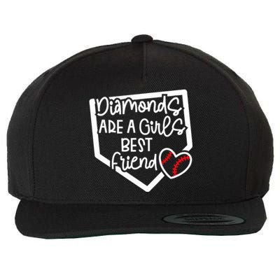 Funny Diamonds Are A Girls Best Friend Baseball Softball Mom Wool Snapback Cap