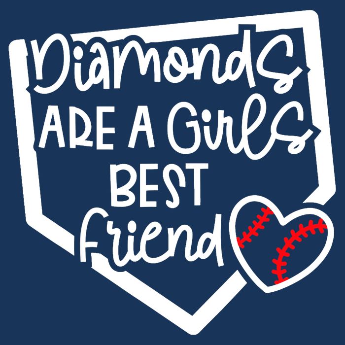 Funny Diamonds Are A Girls Best Friend Baseball Softball Mom 7 Panel Mesh Trucker Snapback Hat