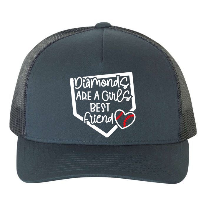 Funny Diamonds Are A Girls Best Friend Baseball Softball Mom Yupoong Adult 5-Panel Trucker Hat