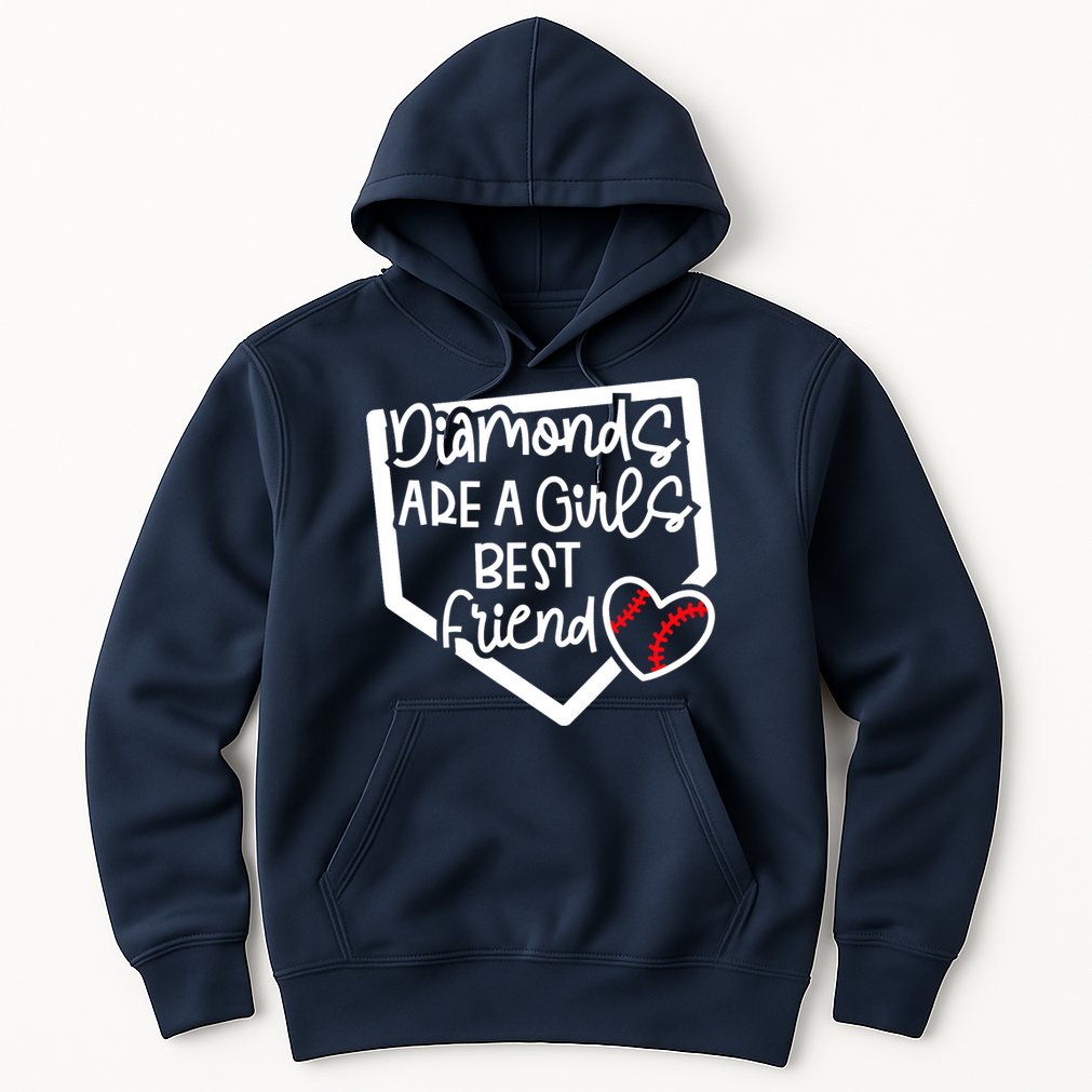 Funny Diamonds Are A Girls Best Friend Baseball Softball Mom Hoodie