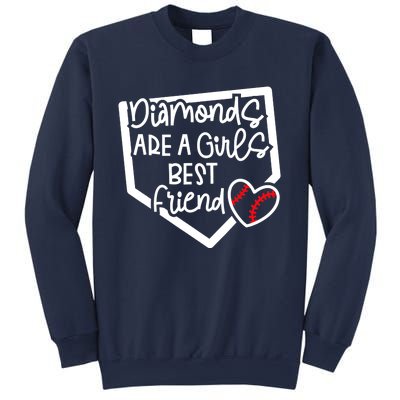 Funny Diamonds Are A Girls Best Friend Baseball Softball Mom Sweatshirt