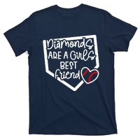 Funny Diamonds Are A Girls Best Friend Baseball Softball Mom T-Shirt