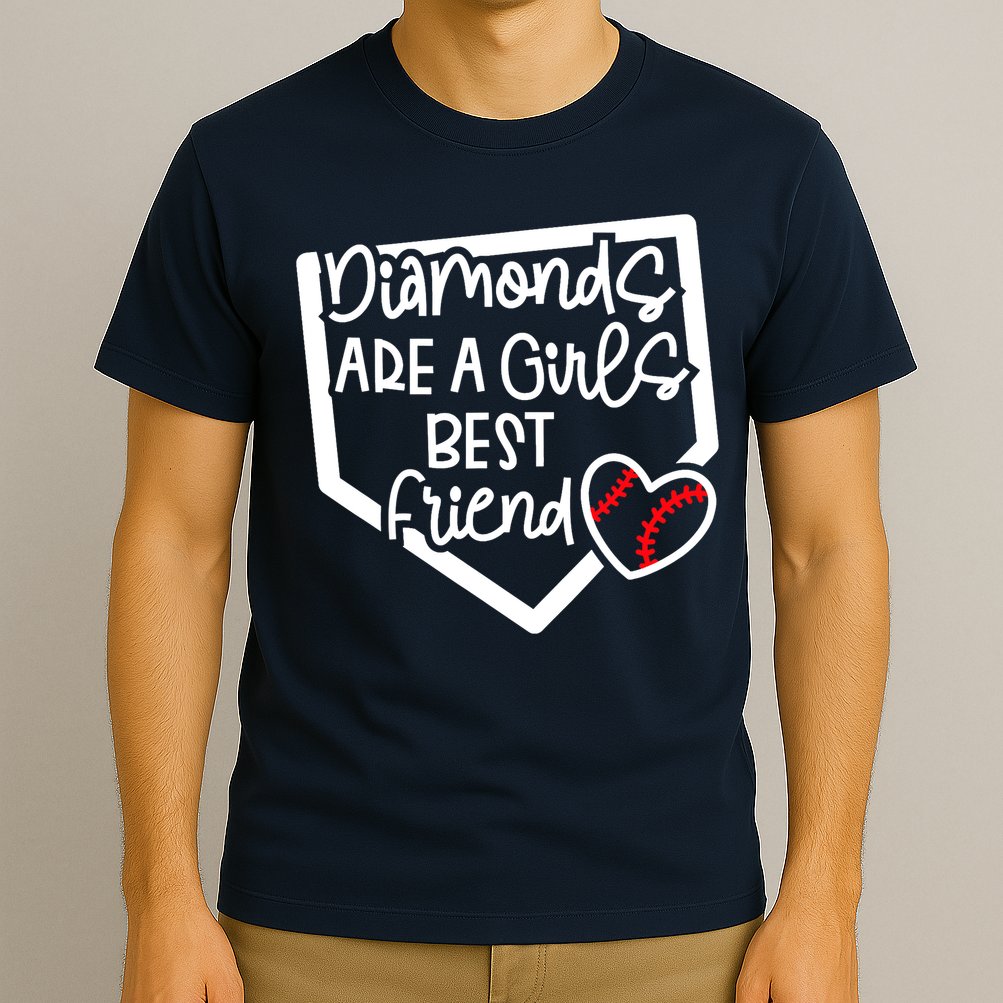 Funny Diamonds Are A Girls Best Friend Baseball Softball Mom T-Shirt