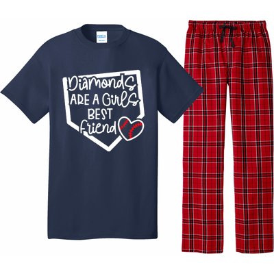 Funny Diamonds Are A Girls Best Friend Baseball Softball Mom Pajama Set