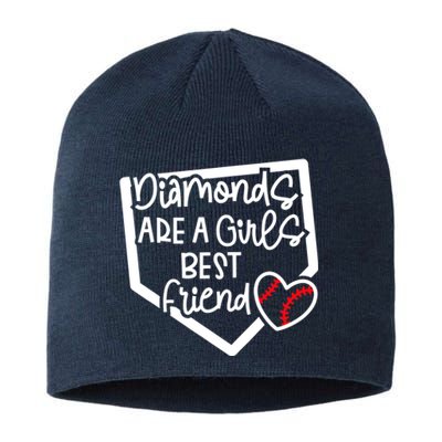 Funny Diamonds Are A Girls Best Friend Baseball Softball Mom Sustainable Beanie