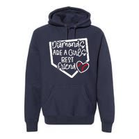 Funny Diamonds Are A Girls Best Friend Baseball Softball Mom Premium Hoodie