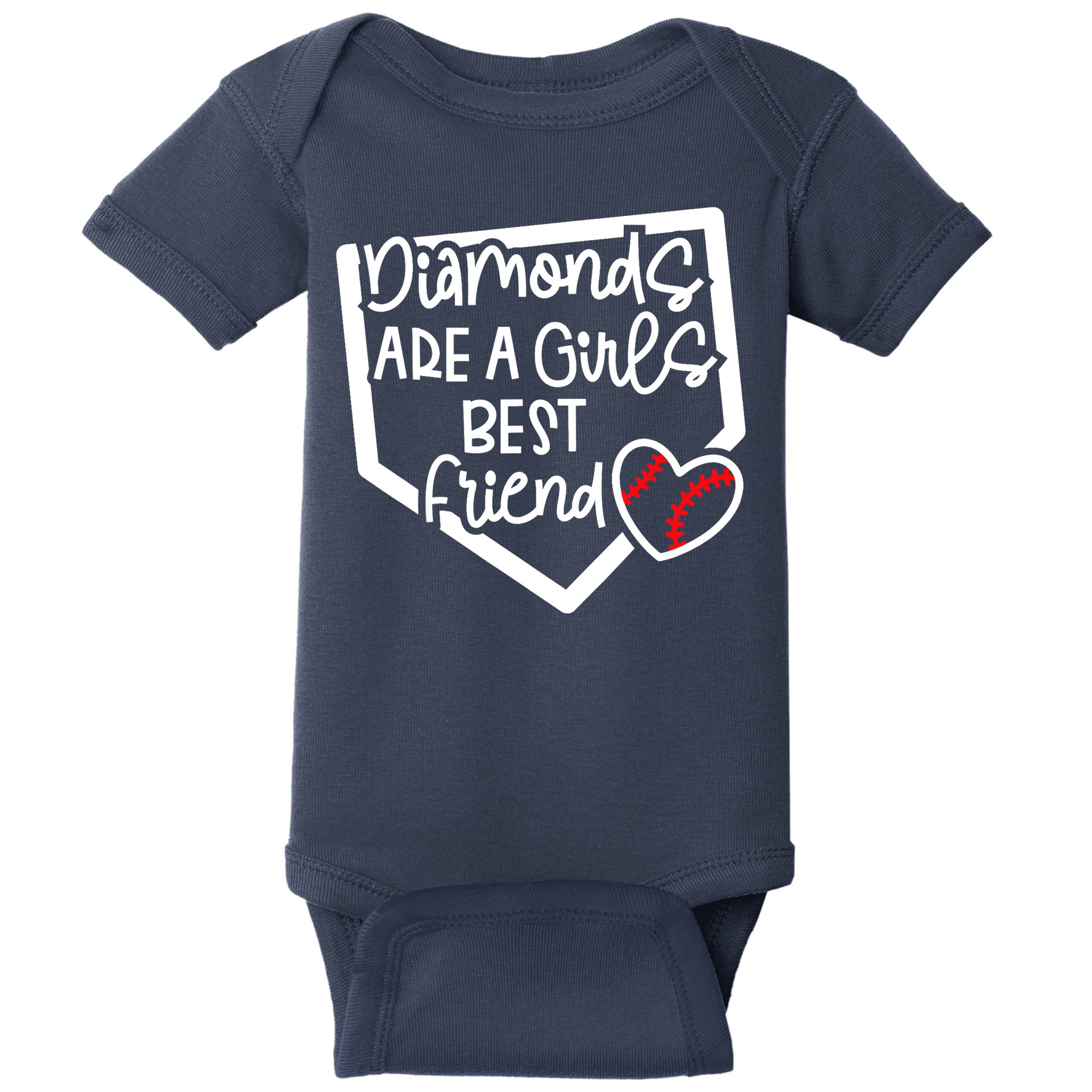 Funny Diamonds Are A Girls Best Friend Baseball Softball Mom Baby Bodysuit