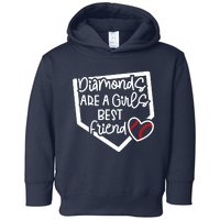 Funny Diamonds Are A Girls Best Friend Baseball Softball Mom Toddler Hoodie