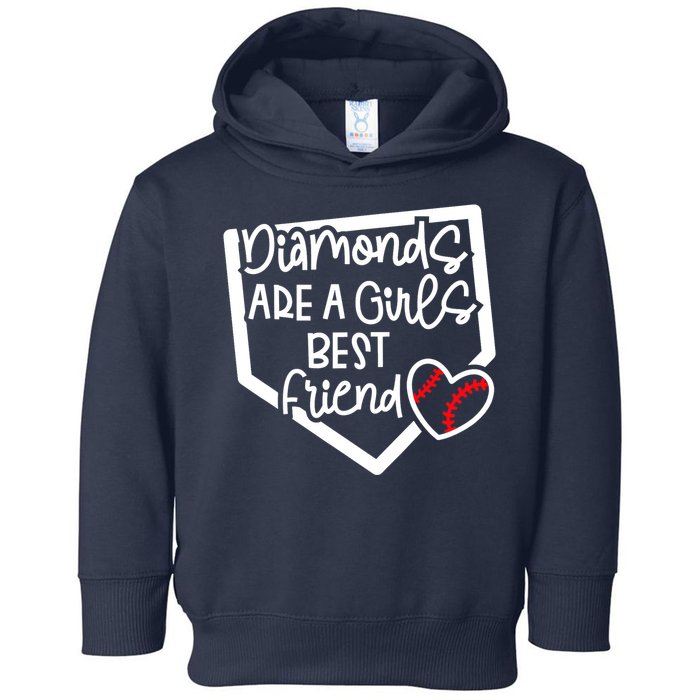 Funny Diamonds Are A Girls Best Friend Baseball Softball Mom Toddler Hoodie