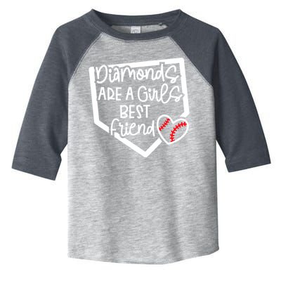 Funny Diamonds Are A Girls Best Friend Baseball Softball Mom Toddler Fine Jersey T-Shirt