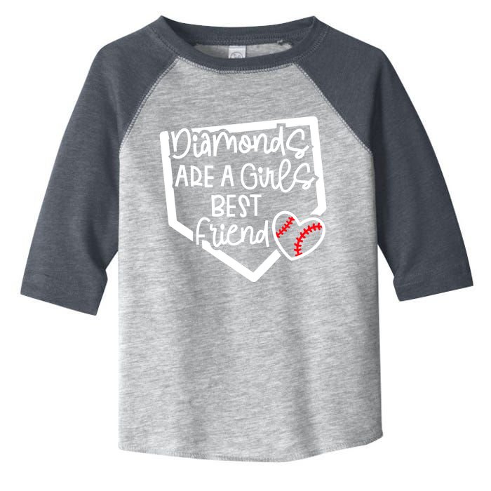 Funny Diamonds Are A Girls Best Friend Baseball Softball Mom Toddler Fine Jersey T-Shirt