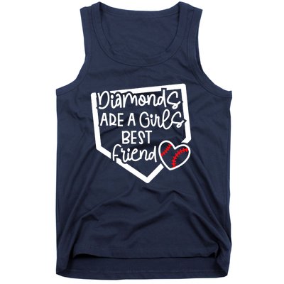 Funny Diamonds Are A Girls Best Friend Baseball Softball Mom Tank Top