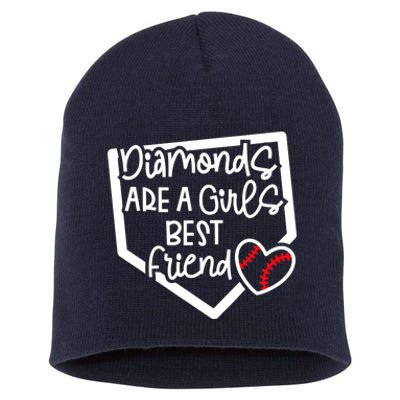 Funny Diamonds Are A Girls Best Friend Baseball Softball Mom Short Acrylic Beanie