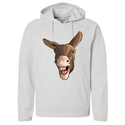 Funny Donkey Art For Donkey Lover Farm Animal Performance Fleece Hoodie