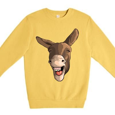 Funny Donkey Art For Donkey Lover Farm Animal Premium Crewneck Sweatshirt