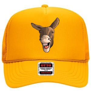 Funny Donkey Art For Donkey Lover Farm Animal High Crown Mesh Back Trucker Hat