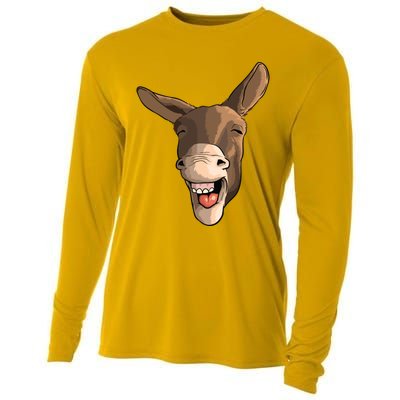 Funny Donkey Art For Donkey Lover Farm Animal Cooling Performance Long Sleeve Crew